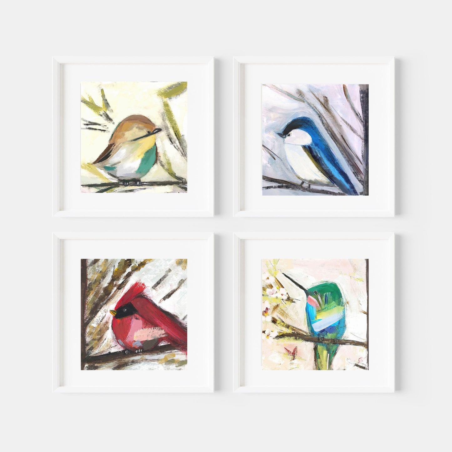 Coastal Hummingbird Art Print, Modern Bird Wall Art, Coastal Decor, Nature Inspired Artwork