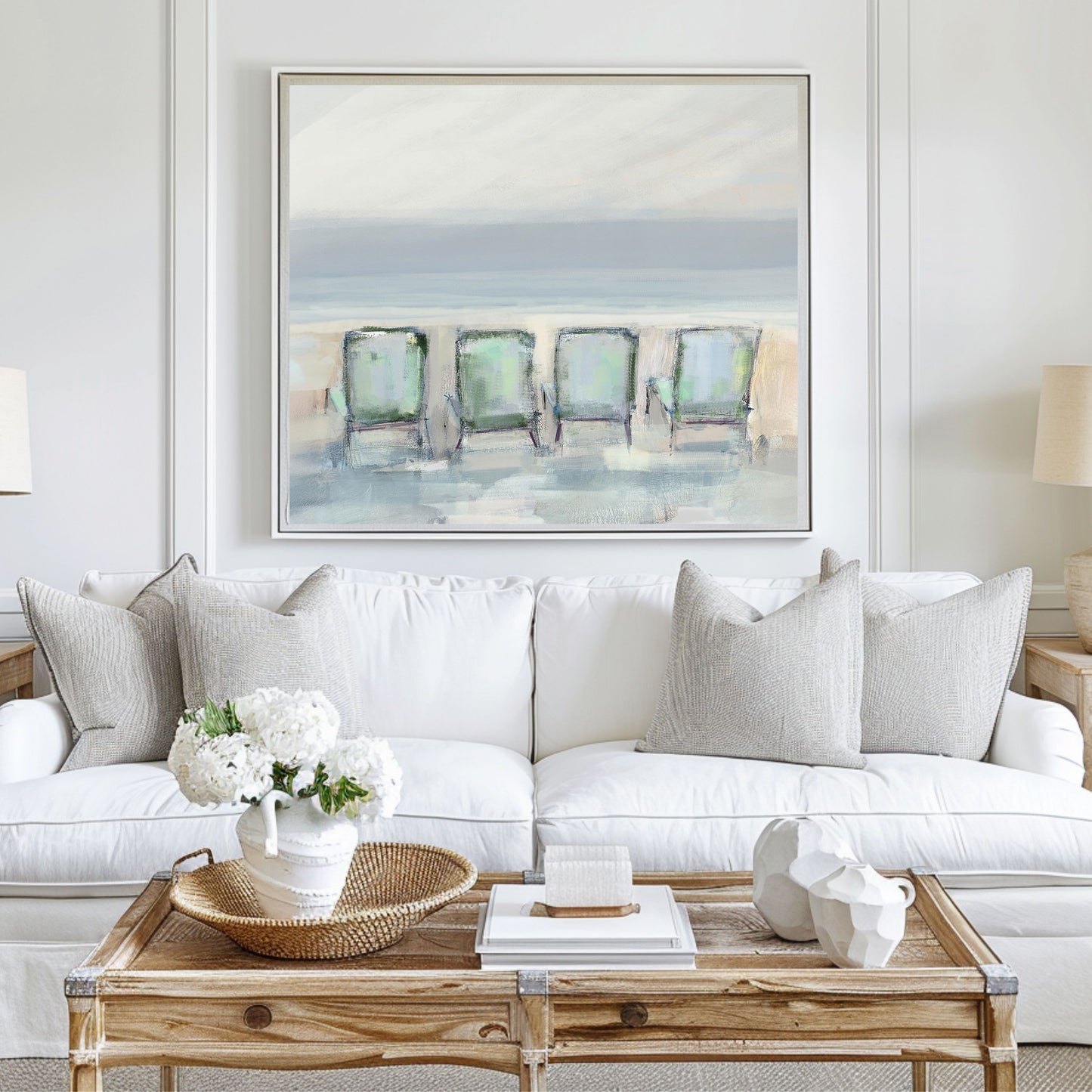 Chairs In The Sand - Sea Foam Art Print