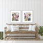 Flower Wall Art Print Set of 2 Colorful Abstract Floral Painting, Floral Wall Prints FREE Shipped to Home, Painted by Artist, The Dowry