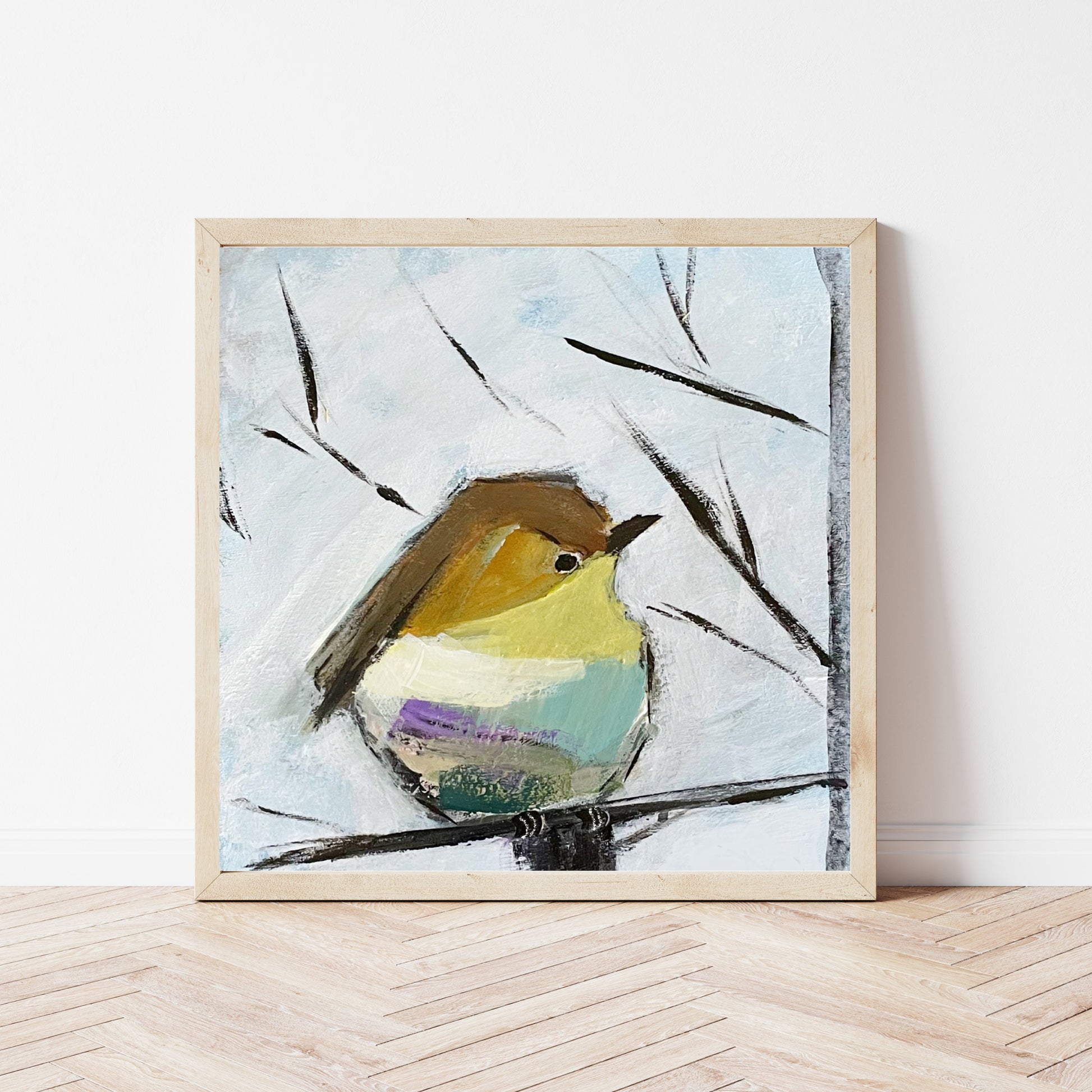 Bird Wall Art, Bird Print, Modern Farmhouse Art, Bird Lover Art, Gift for Bird Lover, Wren Art, Bird Collectors, Original Art by SallieO