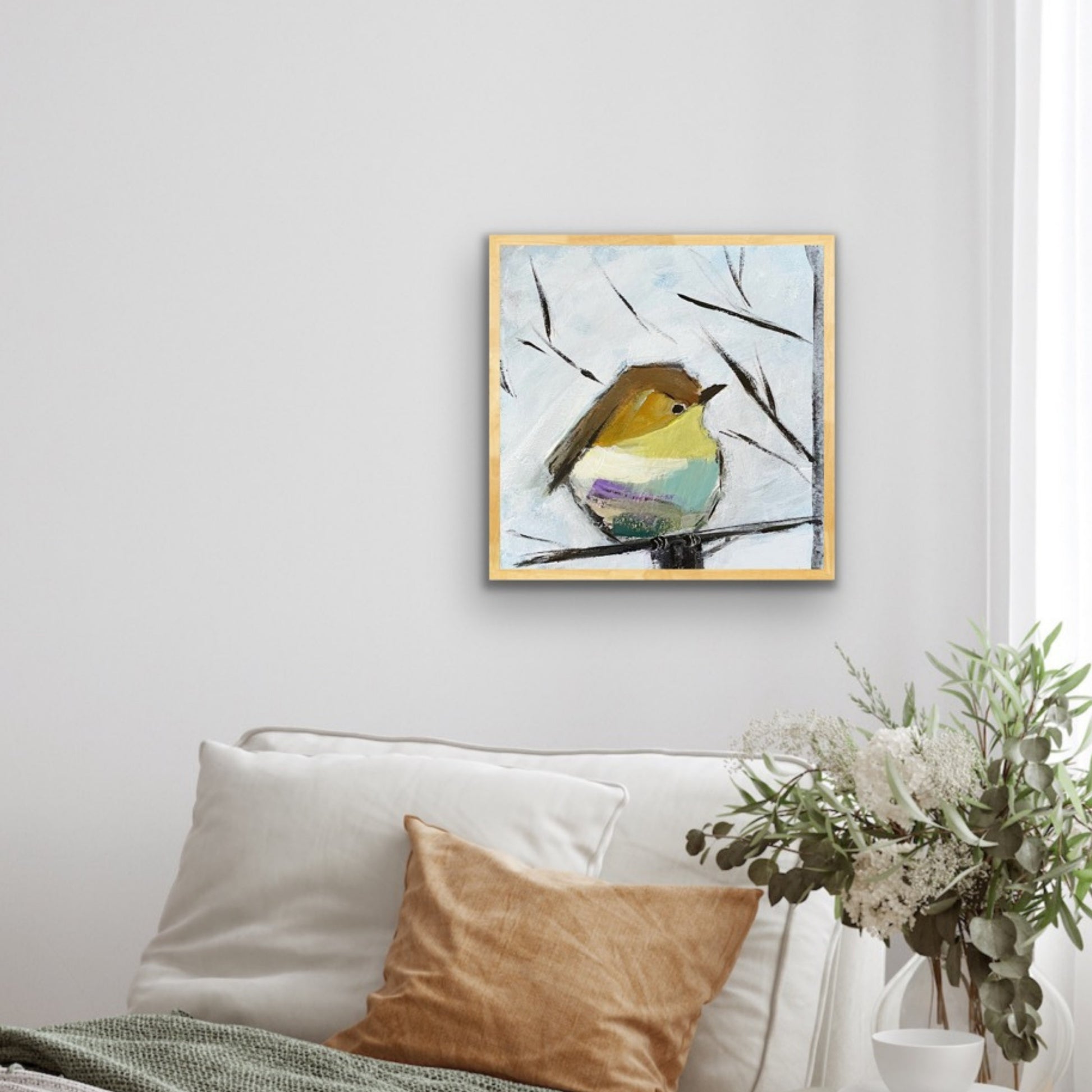 Bird Wall Art, Bird Print, Modern Farmhouse Art, Bird Lover Art, Gift for Bird Lover, Wren Art, Bird Collectors, Original Art by SallieO