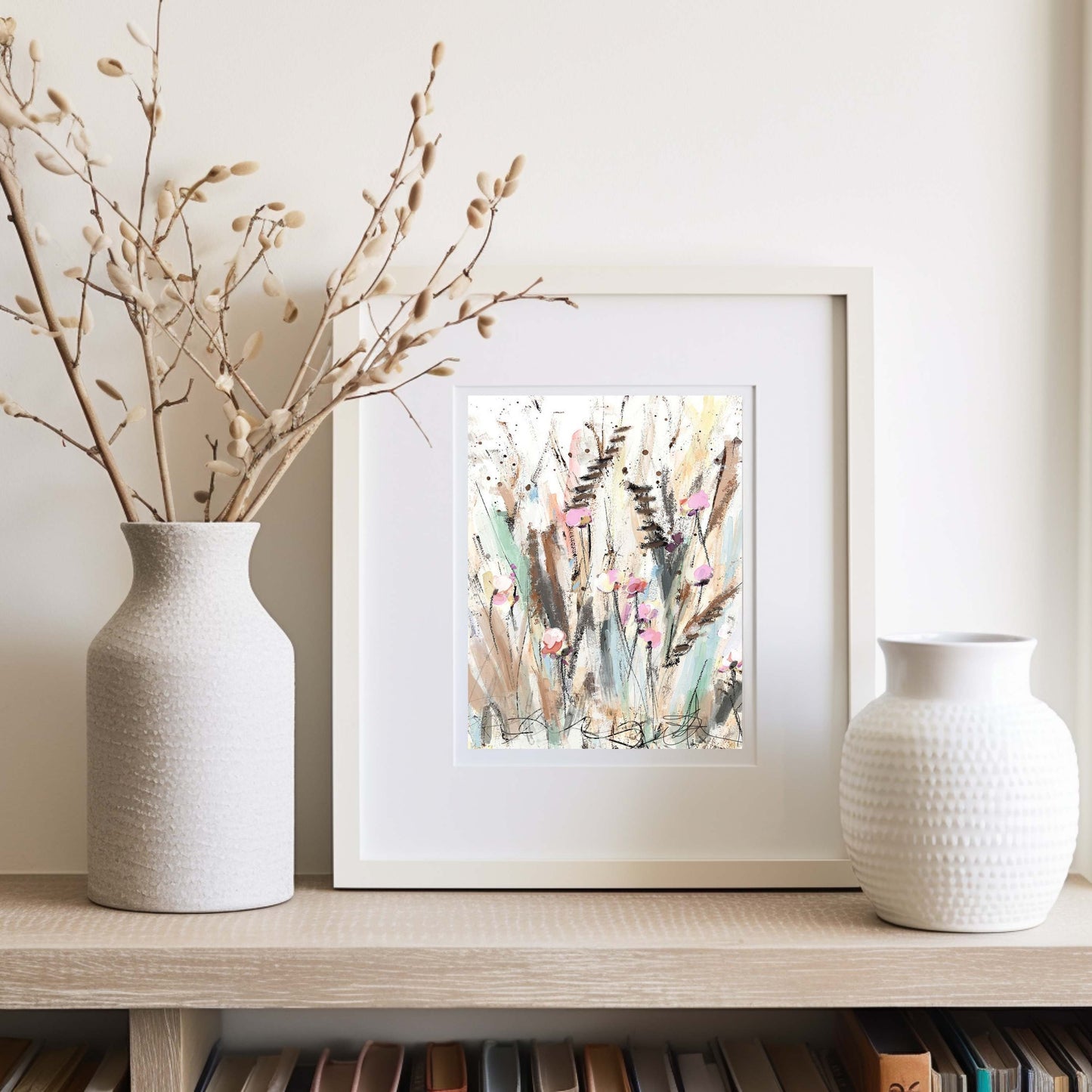 Cattails, Fine Art Print set of 2, Landscape Painting, Grass, watercolor landscape painting, Sallie Otenasek,