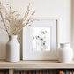 Black and White Watercolor Painting, Field of Flowers Art, Wildflower Painting, Museum Quality Giclee Print on Cotton Rag Texture Paper