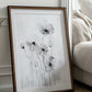 Black and White Watercolor Painting, Field of Flowers Art, Wildflower Painting, Museum Quality Giclee Print on Cotton Rag Texture Paper