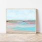 Beach Decor Wall Art, Coastal Sand Sea and Sky Painting, Museum Quality Print on Cotton Rag Paper, Turquois Blue Water, Ocean Art