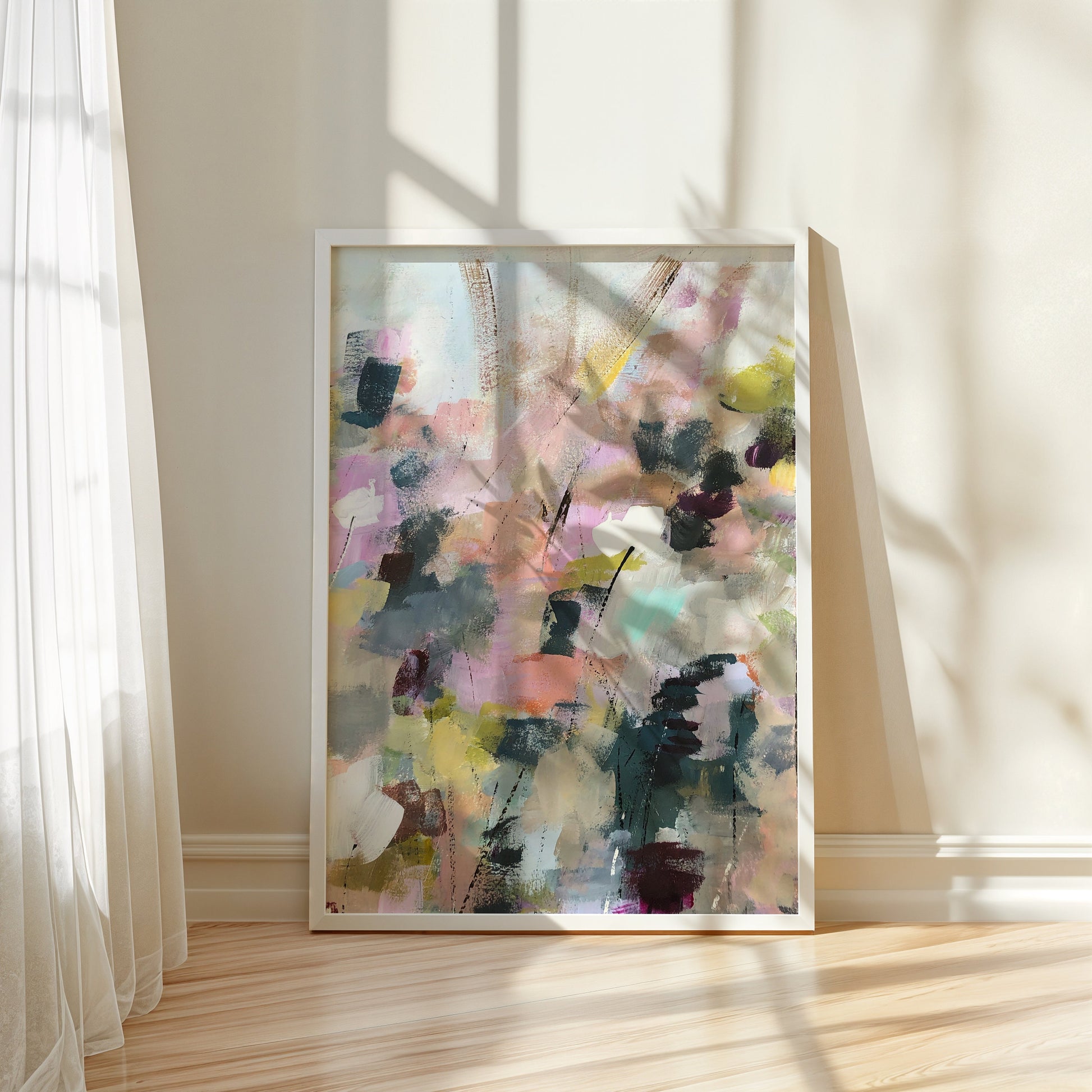 Flower Wall Art Print Set of 2 Colorful Abstract Floral Painting, Floral Wall Prints FREE Shipped to Home, Painted by Artist, The Dowry