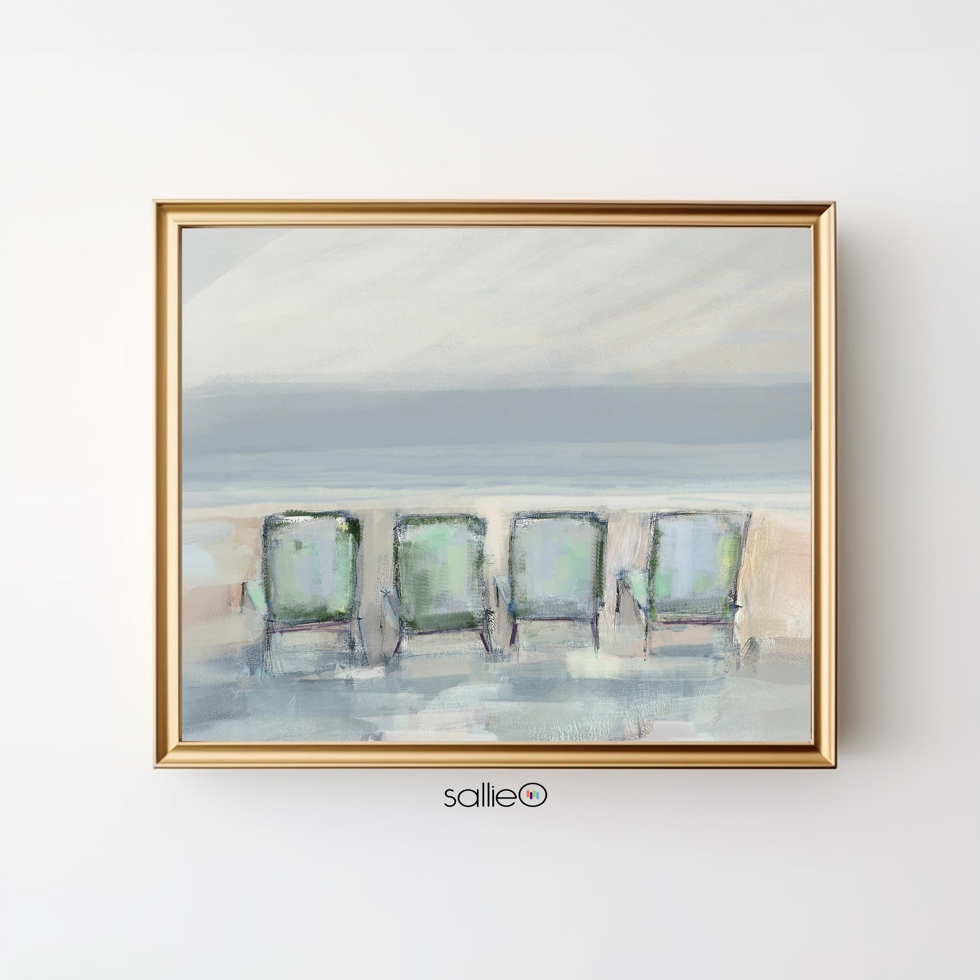 Coastal Beach Wall Art Print, Muted Tone Beach Painting, Cottage Decor, Family Room Artwork, House Warming Gift, Giglee Quality Prints