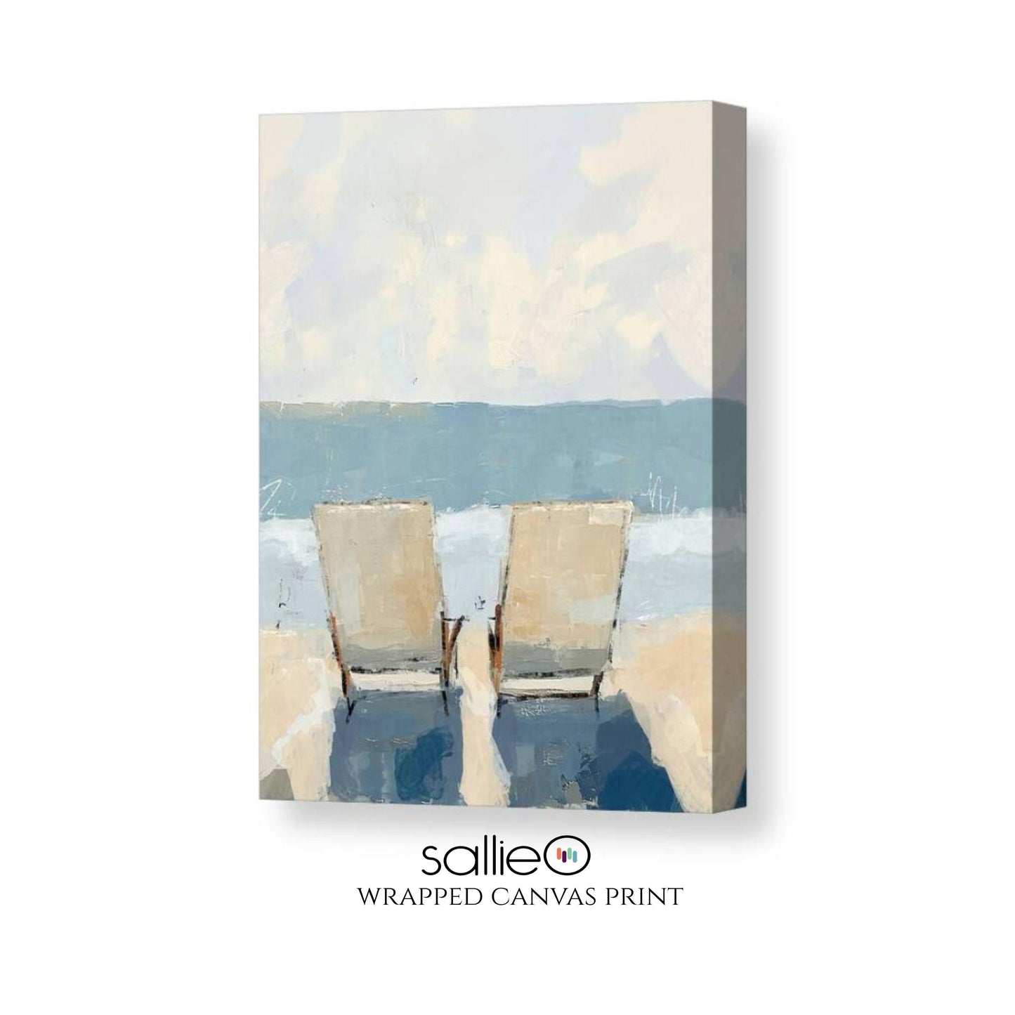 Coastal Wall Art, Soft Pastel Beach Landscape Artwork Coastal Home Decor, Relaxing Ocean Scene, Giclee Print on Paper, Wrapped Canvas Print