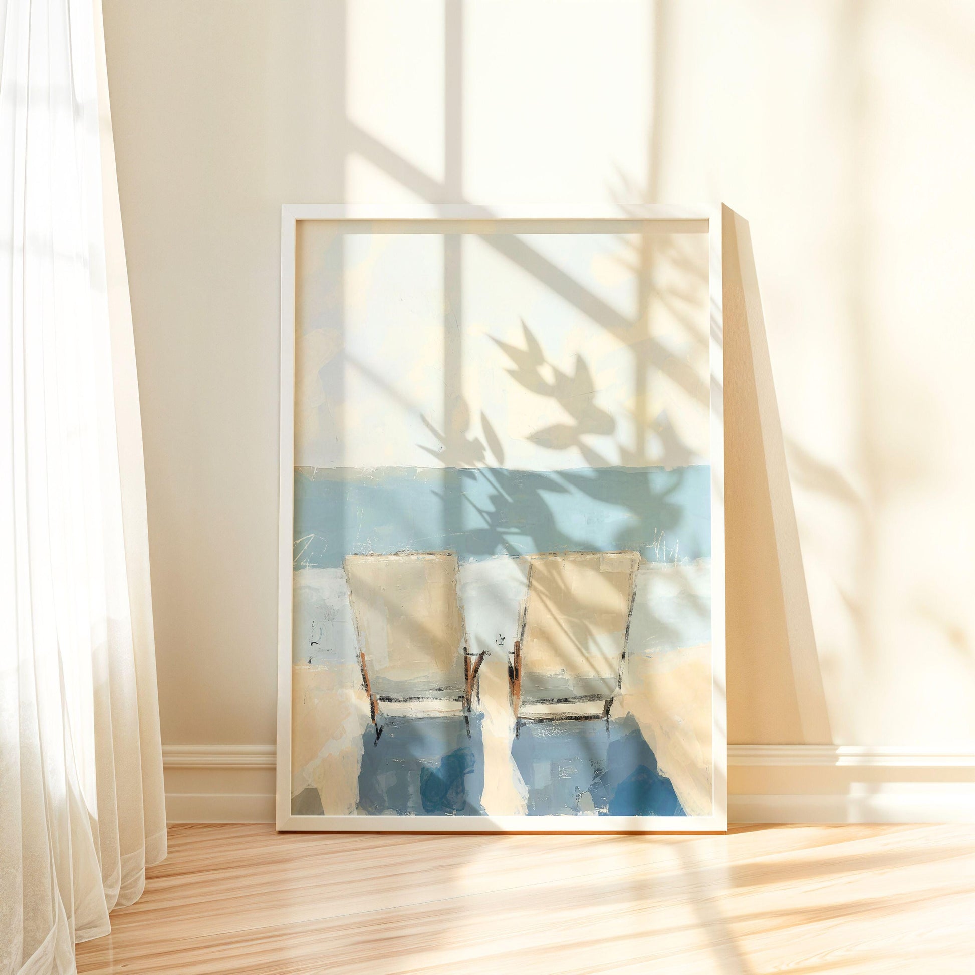 Coastal Wall Art, Soft Pastel Beach Landscape Artwork Coastal Home Decor, Relaxing Ocean Scene, Giclee Print on Paper, Wrapped Canvas Print