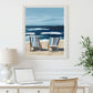 Coastal Wall Art, Nautical Decor, Ocean Painting, Blue Stripe Beach Chair Summer Print, Relaxing Beach Scene, SallieO