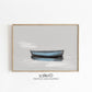 Minimalist Nautical Blue Boat Wall Art Coastal Inspired Print Art for Beach House Living Room Decor, Museum Quality Canvas Prints by SallieO