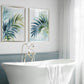 Tropical Wall Art Palm Leaf Print in Blue and Green, Coastal Botanical Decor, Boho Beach House Artwork, Watercolor Wall Art, Palm Frond One