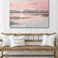 Pink Marsh Landscape Wall Art Print Sunrise Artwork Waterscape Large Wall Art Impressionist Art Cottagecore Decor Fine Art Print,