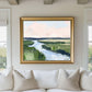 Marshland Coastal Wall Art Print Pink Sky Artwork Lowcountry Wall Decor Pink and Green Tones Family Room Art, Oyster Cove 2 SallieO