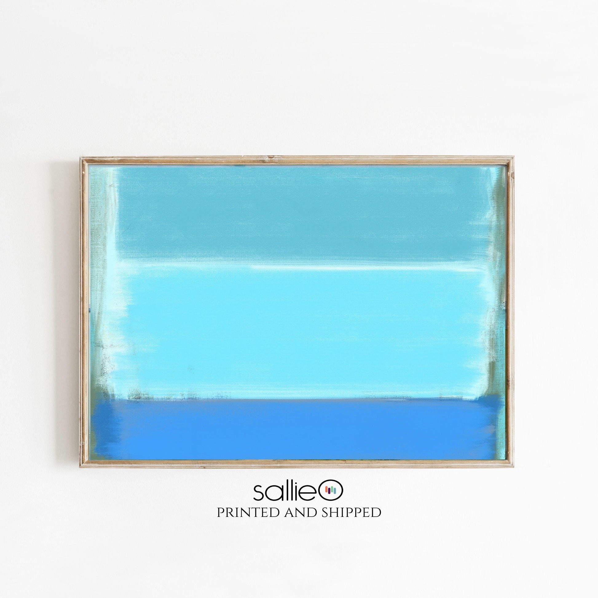 Blue Abstract Wall Art Print Rothko Style Artwork Beach Style Decor Art, Modern Costal Painting Triple Blue Art by SallieO