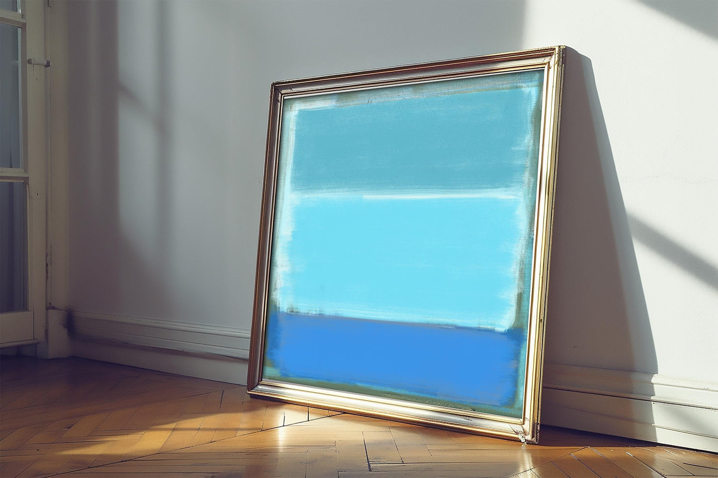 Blue Abstract Wall Art Print Rothko Style Artwork Beach Style Decor Art, Modern Costal Painting Triple Blue Art by SallieO