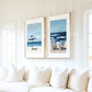 Set of Two Beach Wall Art Prints Navy Blue Modern Coastal Paintings Summer Seaside Wall Decor, SallieO Giclee Canvas Prints