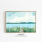Marshland Coastal Wall Art River Wildflowers and Boardwalk Landscape Giclee Print Modern Coastal Decor, River Watch Art SallieO
