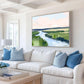 Marshland Coastal Wall Art Print Pink Sky Artwork Lowcountry Wall Decor Pink and Green Tones Family Room Art, Oyster Cove 2 SallieO