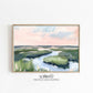 Pink and Green Marsh Landscape Wall Art, Coastal Marshland Painting, Impressionist River Print, Nature Inspired Art, Oyster Cove No 3