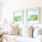 Set of Two Beach Wall Art Prints Navy Blue Modern Coastal Paintings Summer Seaside Wall Decor, SallieO Giclee Canvas Prints