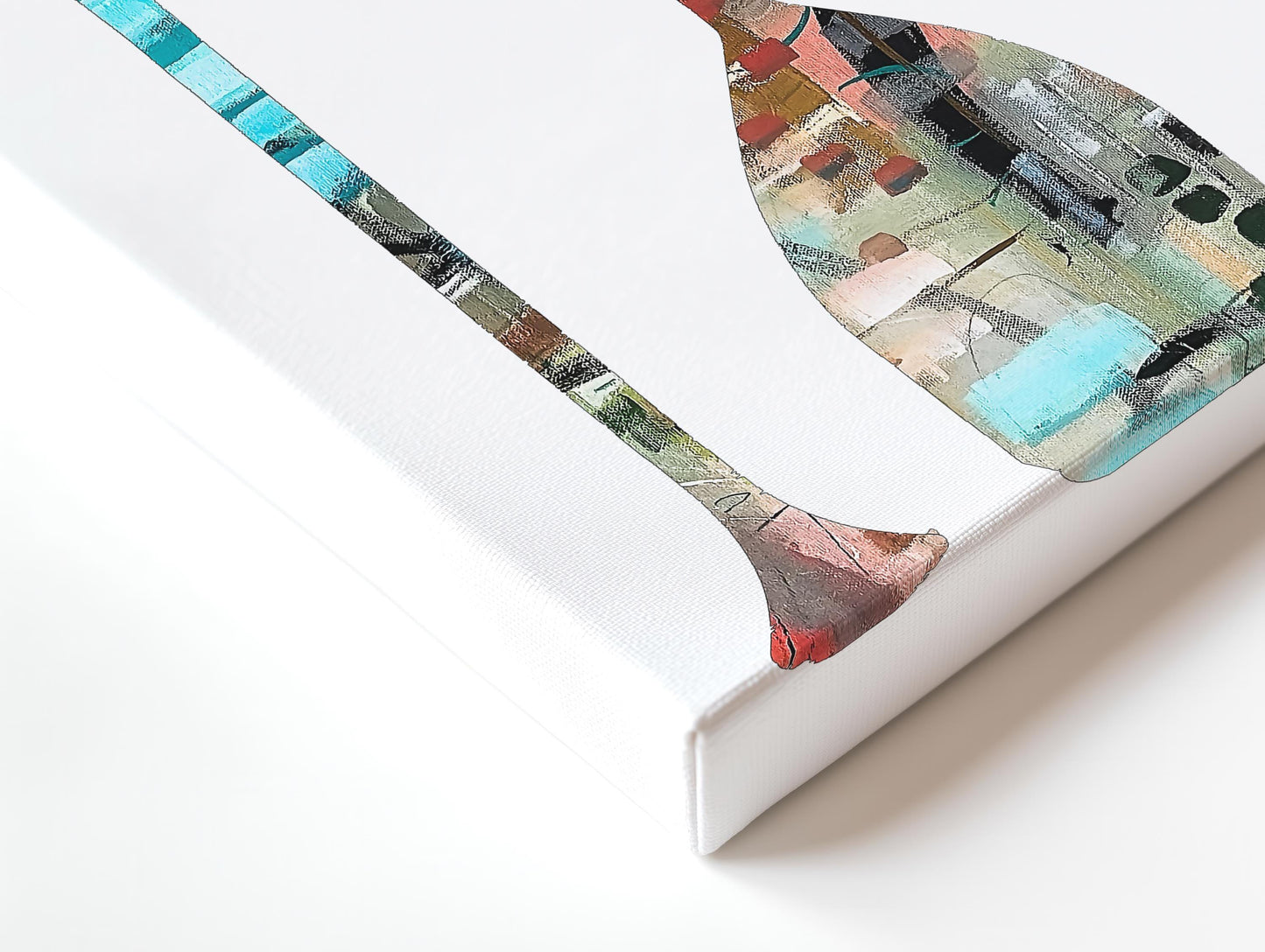 Abstract Nautical Paddle Art Print Colorful Boho Beach House Art, Unique Canoe Oars Filled with Abstract Designs by SallieO