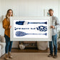 Set of 3 Blue and White Canoe Paddle Prints, Nautical Wall Art Beach House Decor, Family Room Art, Lake House Painting, SallieO