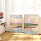 Coastal Marsh Diptych Prints: Pastel Sunrise Landscape Wall Art