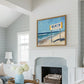 Coastal Beach Sign Wall Art Print, "Beach Open" Summer Wall Decor, Coastal Landscape Beach Art, Blue Ocean Print for Beach House, SallieO