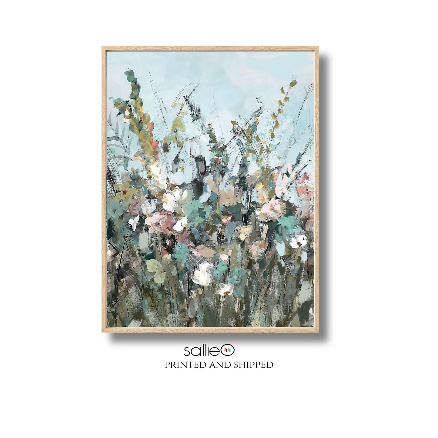Wildflower Meadow Painting: Abstract Floral Landscape Art Print, SallieO