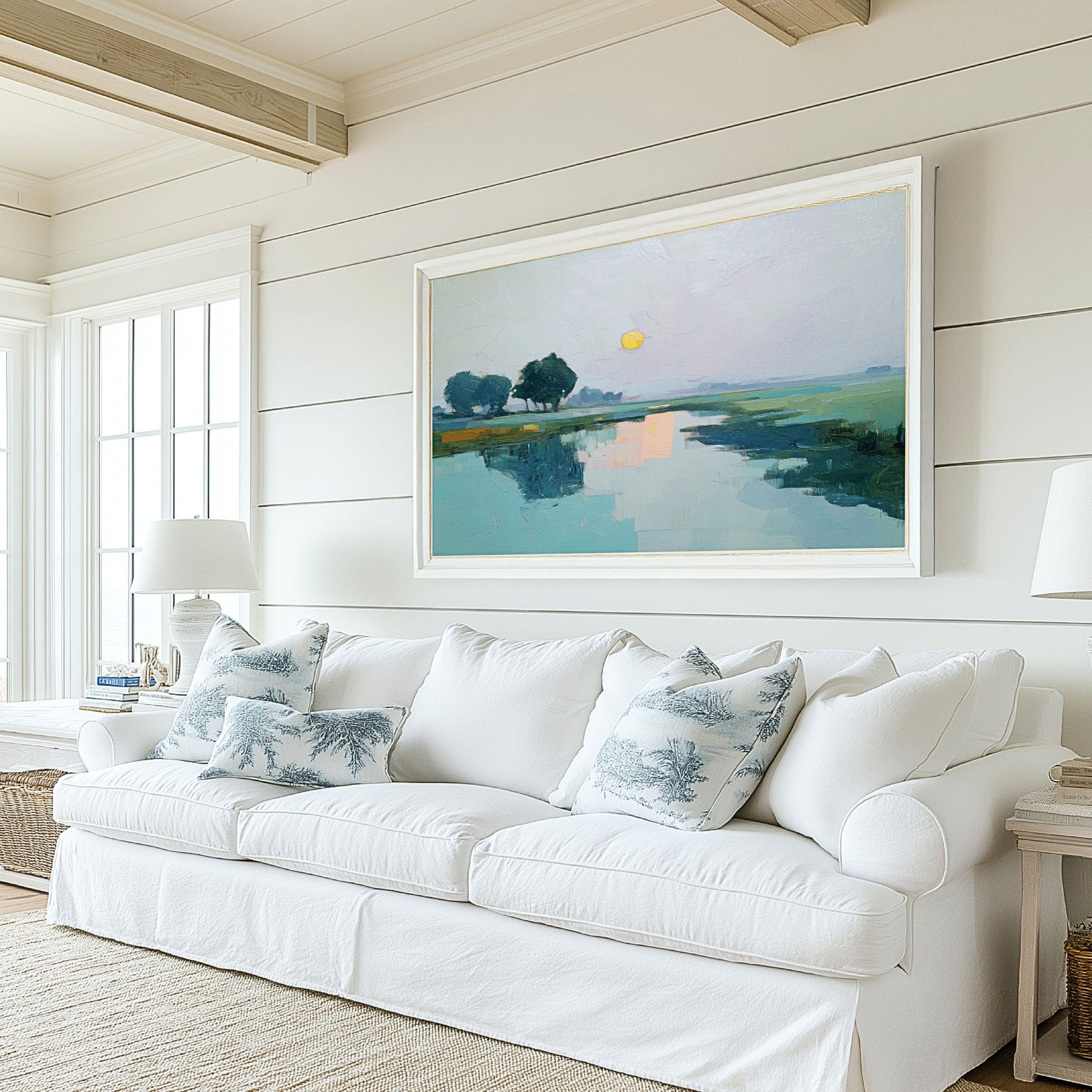 Marsh Landscape Sunset Print: Modern Coastal Decor, SallieO