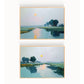 Marsh Landscape Art Prints: Impressionist Coastal Sunset Diptych