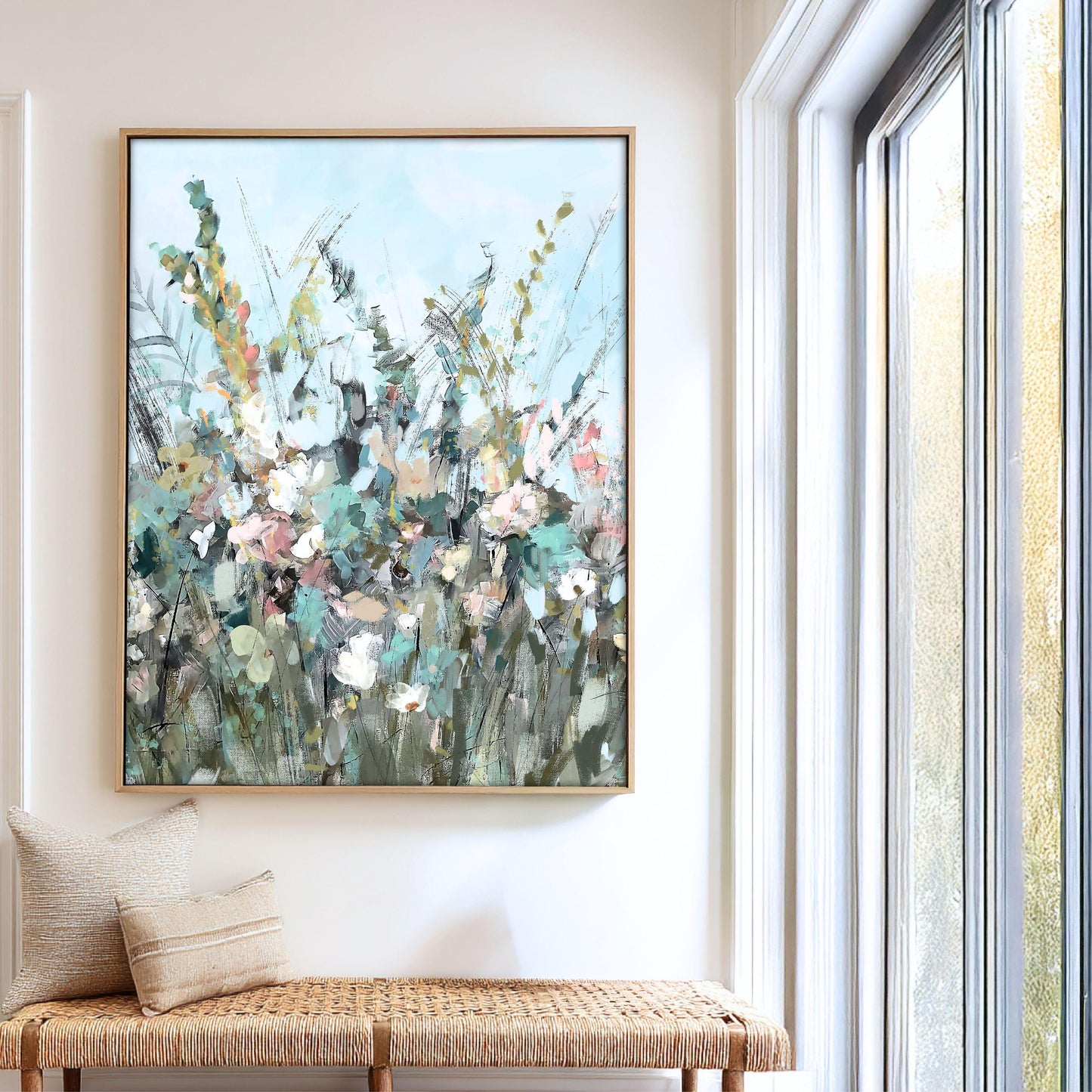 Wildflower Meadow Painting: Abstract Floral Landscape Art Print, SallieO