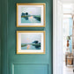 Marsh Landscape Art Prints: Impressionist Coastal Sunset Diptych