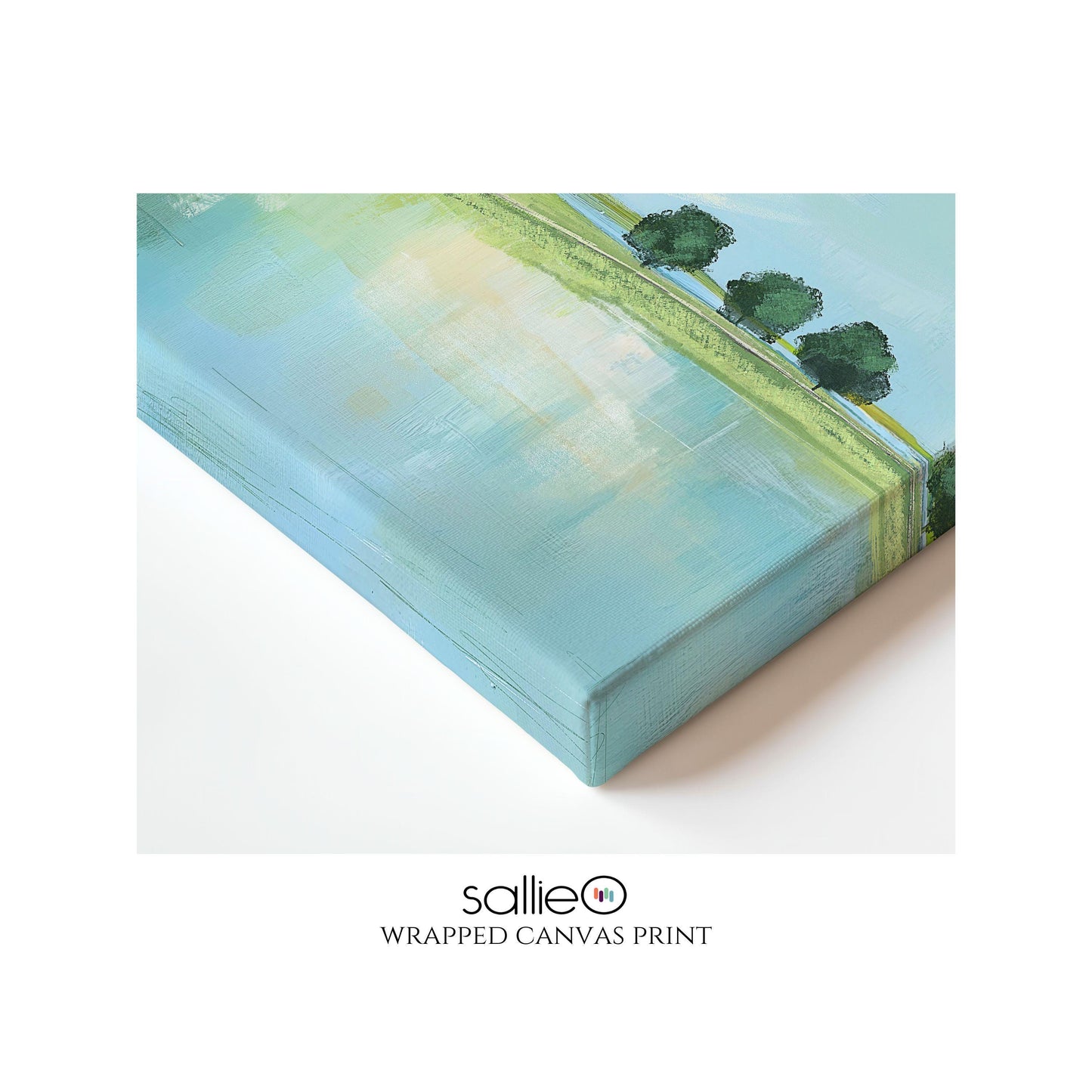 Marsh Landscape Wall Art, Blue and Green Coastal Painting, Family Room Art, Cottagecore decor,