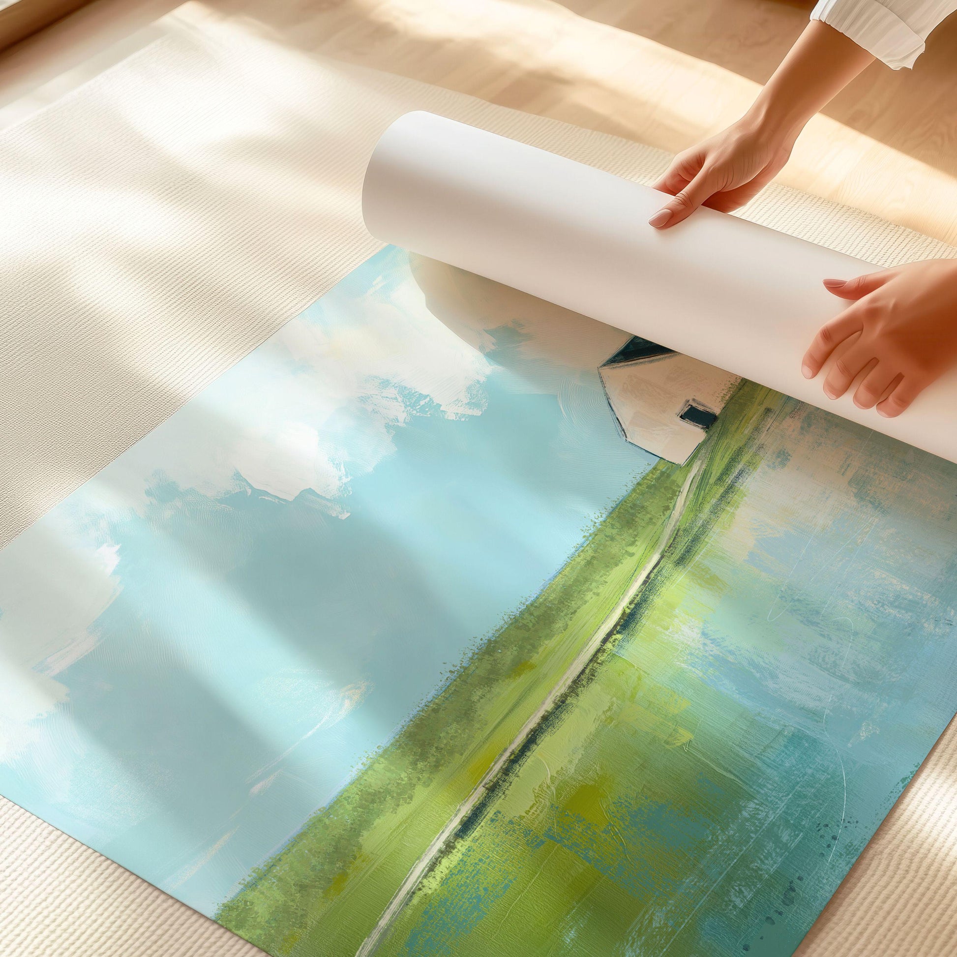 Chesapeake Bay Wall Art Print, Blue Green Marsh Landscape Painting