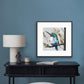 Coastal Hummingbird Art Print, Modern Bird Wall Art, Coastal Decor, Nature Inspired Artwork
