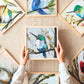 Coastal Hummingbird Art Print, Modern Bird Wall Art, Coastal Decor, Nature Inspired Artwork
