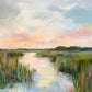 Marsh Sunset Print: Coastal Bayou Landscape Art, Pastel Sky