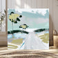 Abstract Coastal Palm Tree Print, Tropical Beach Wall Art, Modern Coastal Decor