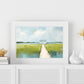 Coastal Marsh Landscape Art Print, Cottagecore Wall Art, Aqua Blue and Green Summer Painting, Boho Coastal Style, SallieO
