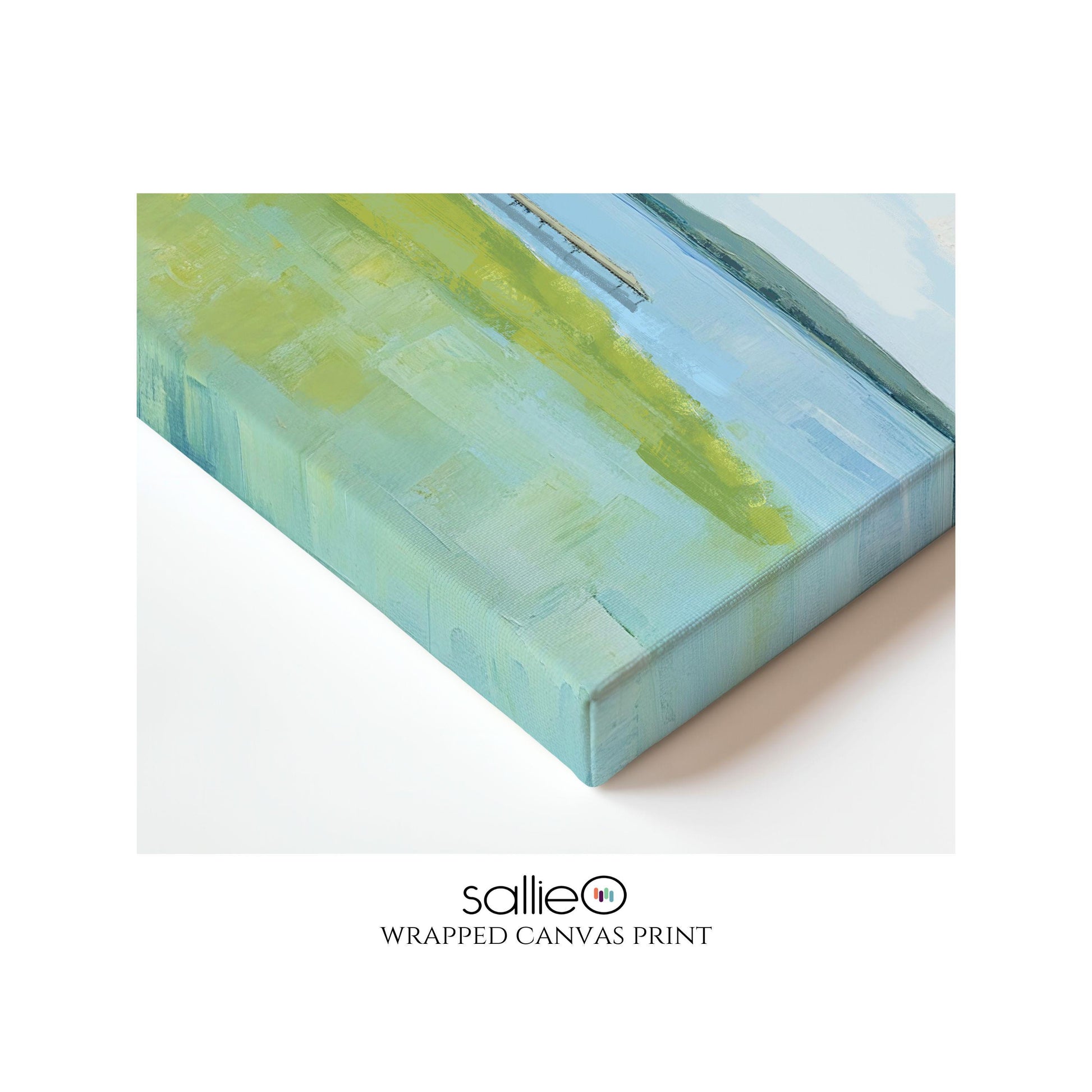Chesapeake Bay Wall Art Print, Blue Green Marsh Landscape Painting, Modern Coastal Decor, Family Room Art