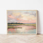 Pastel Marsh Landscape Wall Art Print Soft Coastal Pink Sky Nature Painting, Southern Marshland Fine Art Print, Carolina Sunset