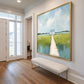 Coastal Marsh Landscape Art Print, Cottagecore Wall Art, Aqua Blue and Green Summer Painting, Boho Coastal Style, SallieO