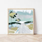 Abstract Coastal Palm Tree Print, Tropical Beach Wall Art, Modern Coastal Decor