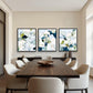 Coastal Abstract Print Set of Three, Large Contemporary Nautical Artworks for Beach House, Soft Blue and Sage Wall Art
