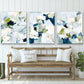 Coastal Abstract Print Set of Three, Large Contemporary Nautical Artworks for Beach House, Soft Blue and Sage Wall Art