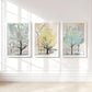 Watercolor Tree Print Set, Soft Pastel Wall Art, Abstract Nature Prints, Modern Botanical Decor, Set of 3 Tree Paintings