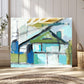 Abstract Beach House Art Print, Modern Coastal Home Decor, Blue and Green Contemporary Art