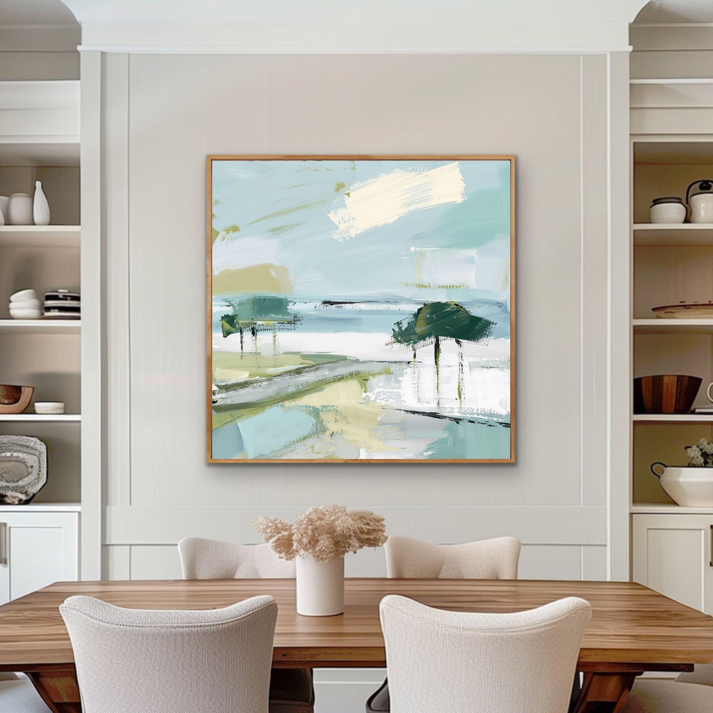 Beach Abstract Palm Tree Print, Tropical Coastal Wall Art, Modern Beach Decor